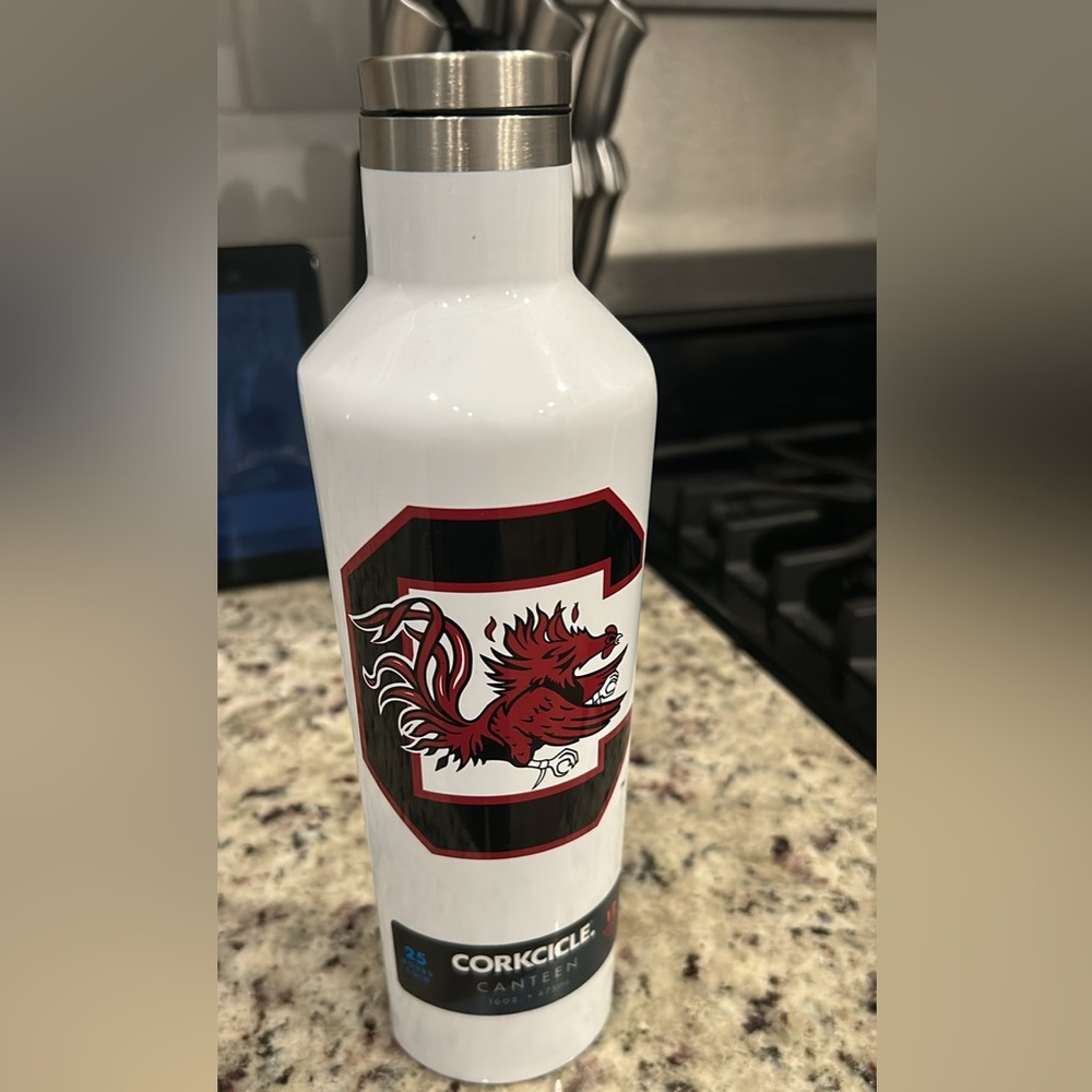 Corkcicle White and Red Canteen with Logo